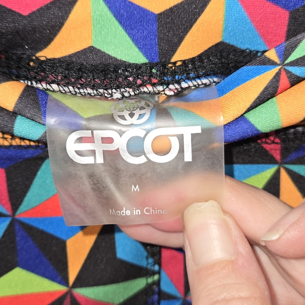 NWOT Women's Disney Epcot Muticolor Geometric Print Leggings Size Medium - Picture 7 of 9